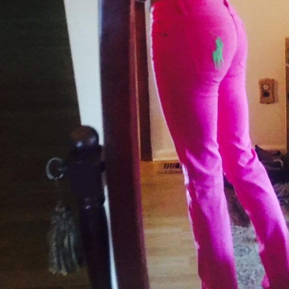 Ralph Lauren Double RL Denim - Rare bootcut w/large neon polo insignia pocket